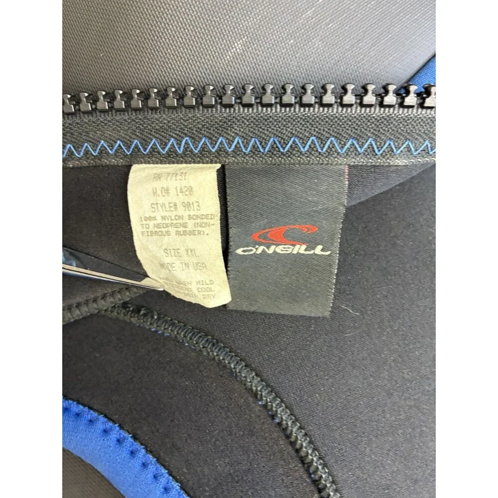 Vintage O'Neill Full Wetsuit Mens XL Black Blue Long Sleeve Back Zip USA Made